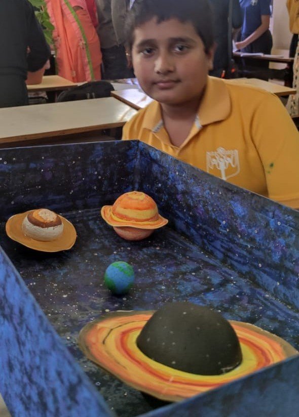 11-year-old Parth Jadhav presented a project on space science on the occasion of Science Day