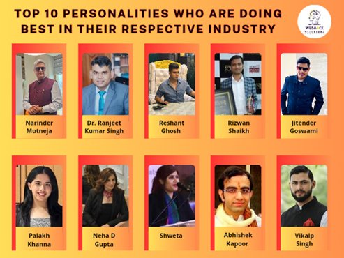 Top 10 personalities who are doing best in their respective industries felicitated by Webhack Solutions